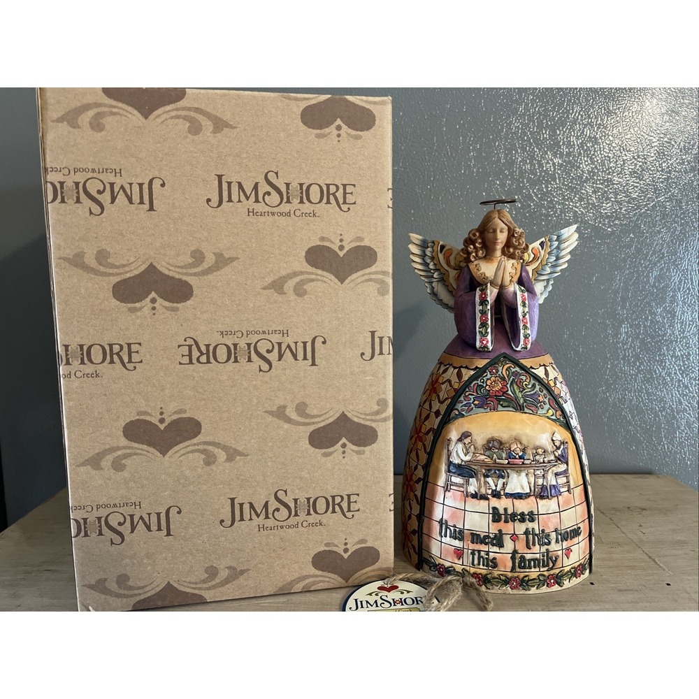JIM SHORE FOLK ART ANGEL "PRAYER OF THANKFULNESS" FIGURINE NIB